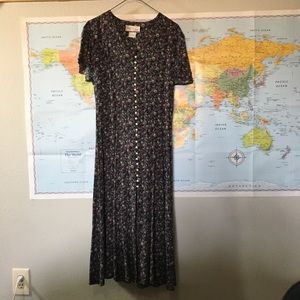 Vintage flowy floral maxi dress